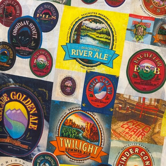 Deschutes Brewery Beer Label IPA Beer Button Down Shirt Size Large Oregon Brew - Picture 3 of 12